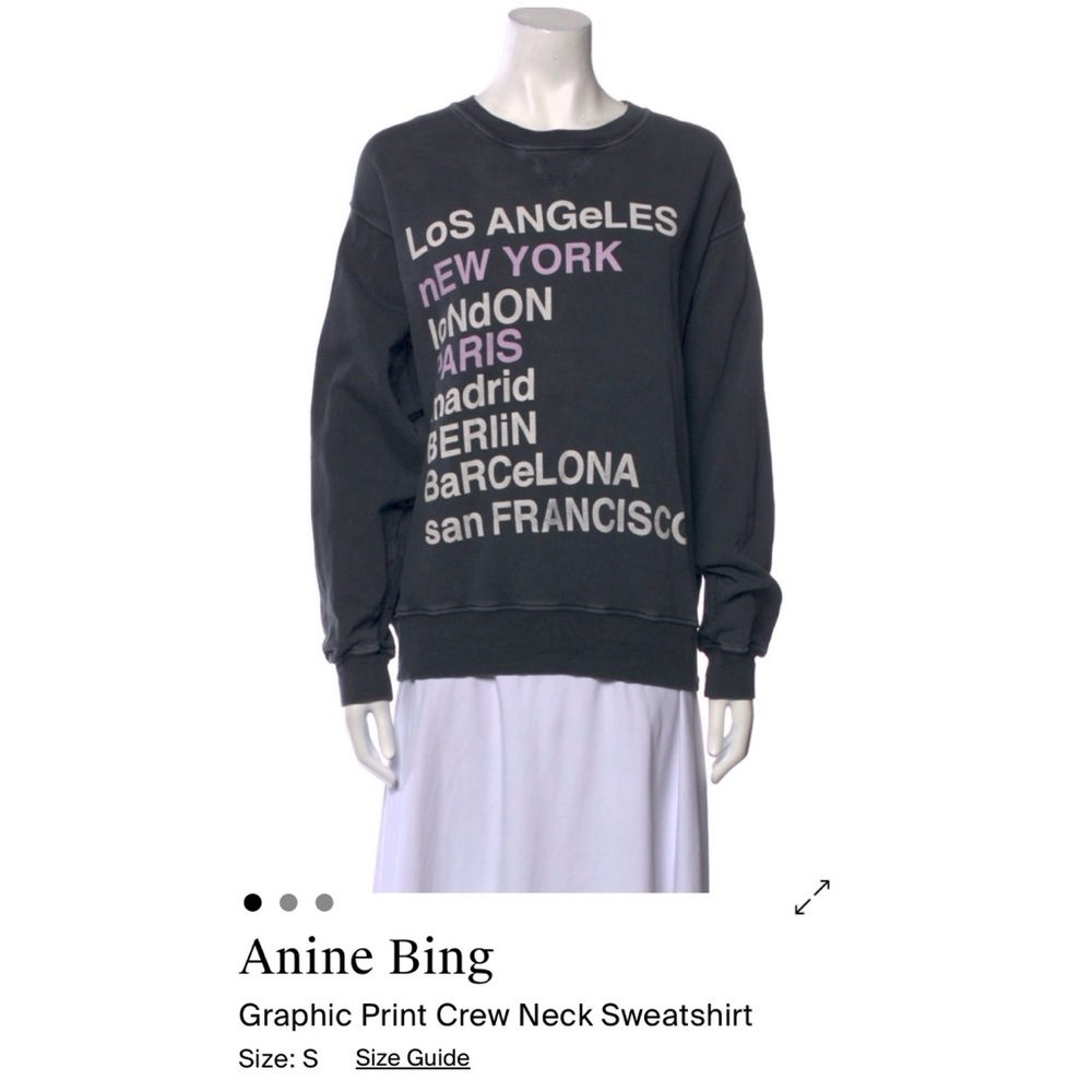 Anine Bing Charcoal Sweatshirt City Love